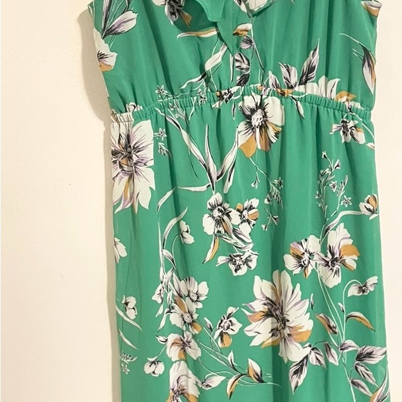 Maurice’s Sz M Floral Ruffle Trim Midi Dress green - Picture 4 of 7